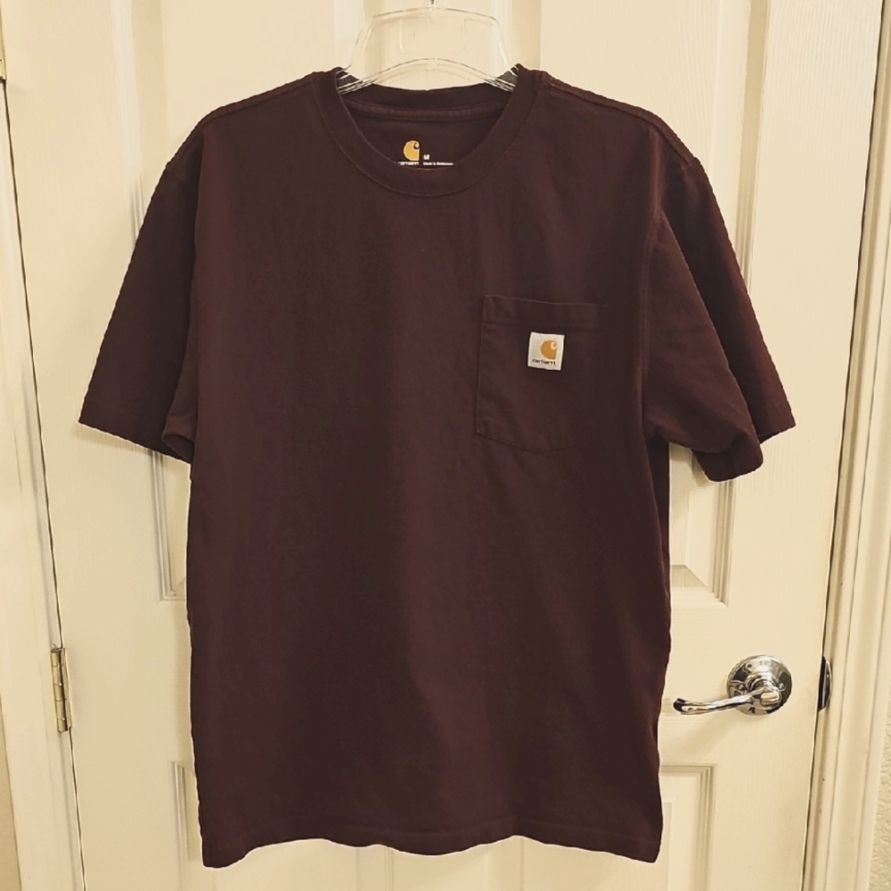 Carhartt Men's Dark Red/Burgundy Pocket Tee